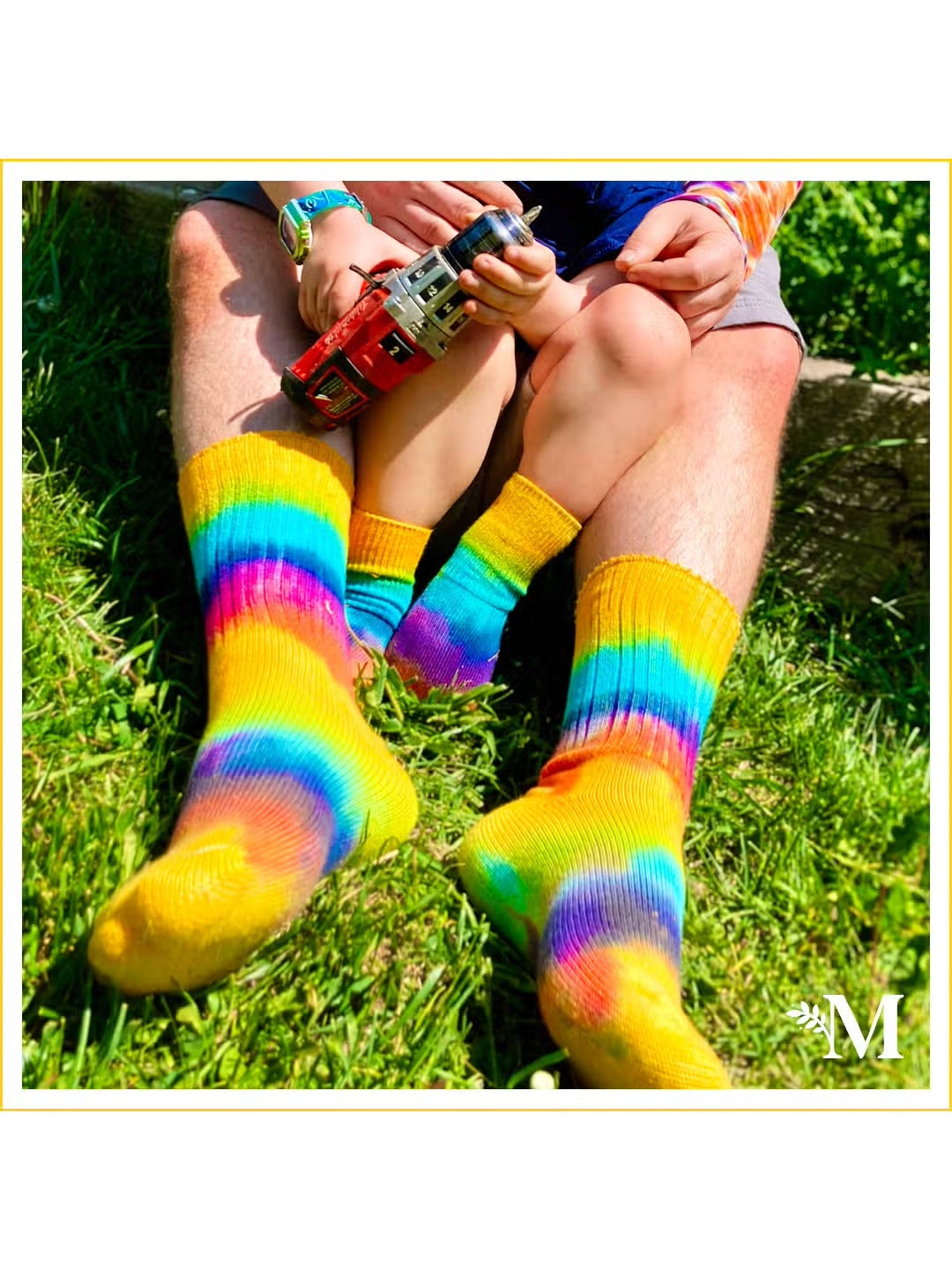 Maggie's Organic Cotton Socks - Tie Dye, Blue & Candy Apple Red - 3 pack