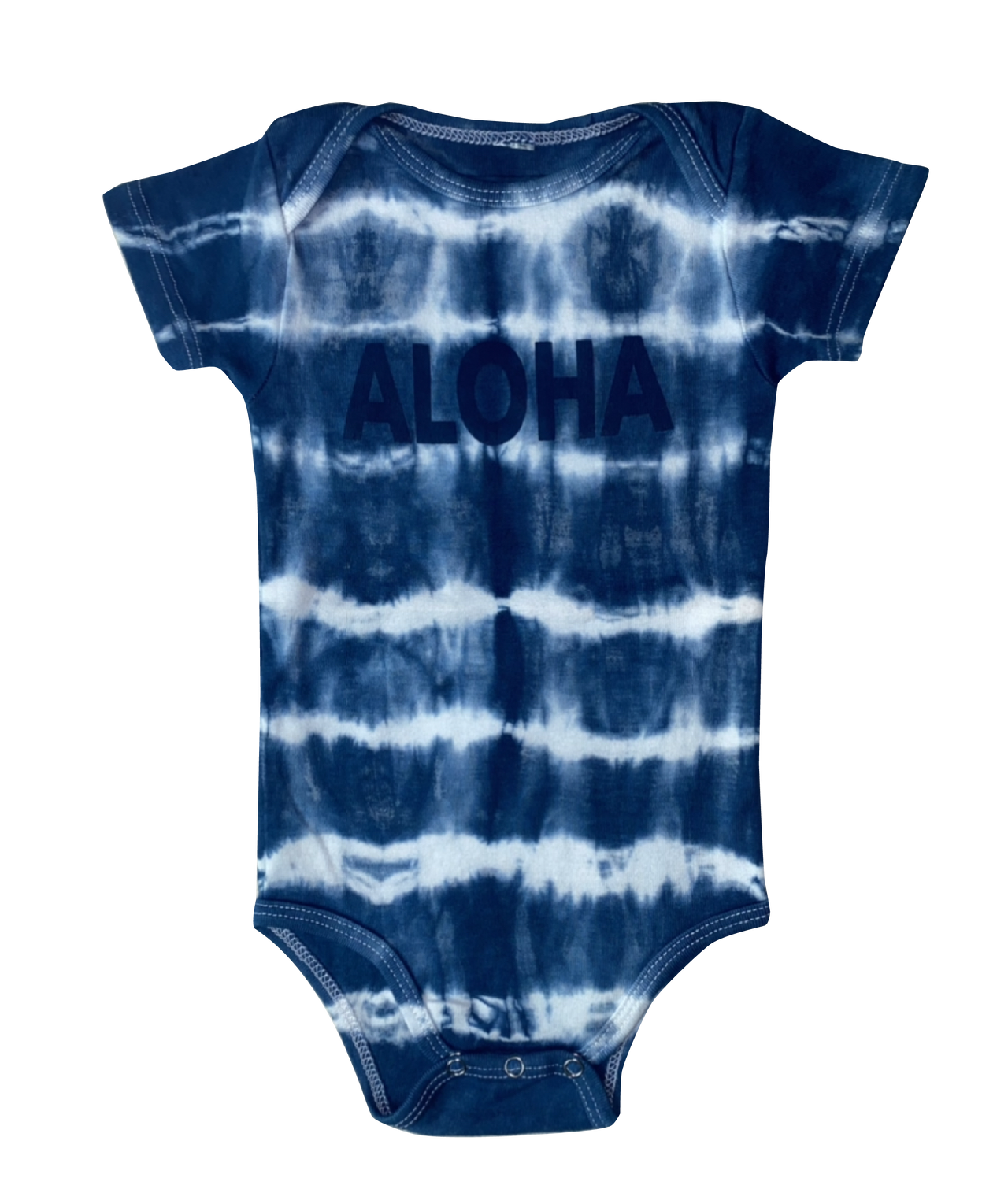 Indigo Aloha Stripe Organic Onesie