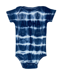 Thumbnail for Indigo Aloha Stripe Organic Onesie