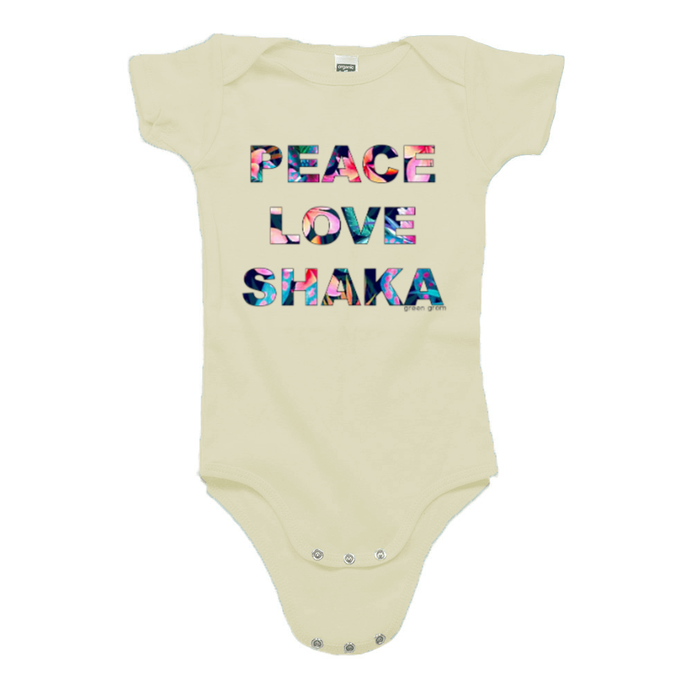 Peace Love Shaka Tropical Organic Onesie
