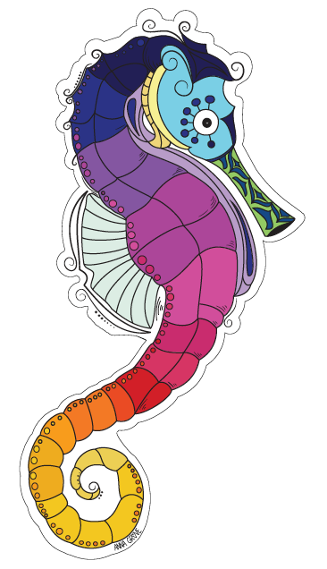 Rainbow Seahorse Sticker - Where Every Stick Brings Ocean Dreams to Life! 🌈🐚🌊