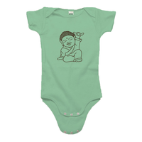Thumbnail for Shaka Buddha Green Onesie - Where Ocean Calmness Meets Nature's Brilliance! πββοΈπΏπ§ββοΈ
