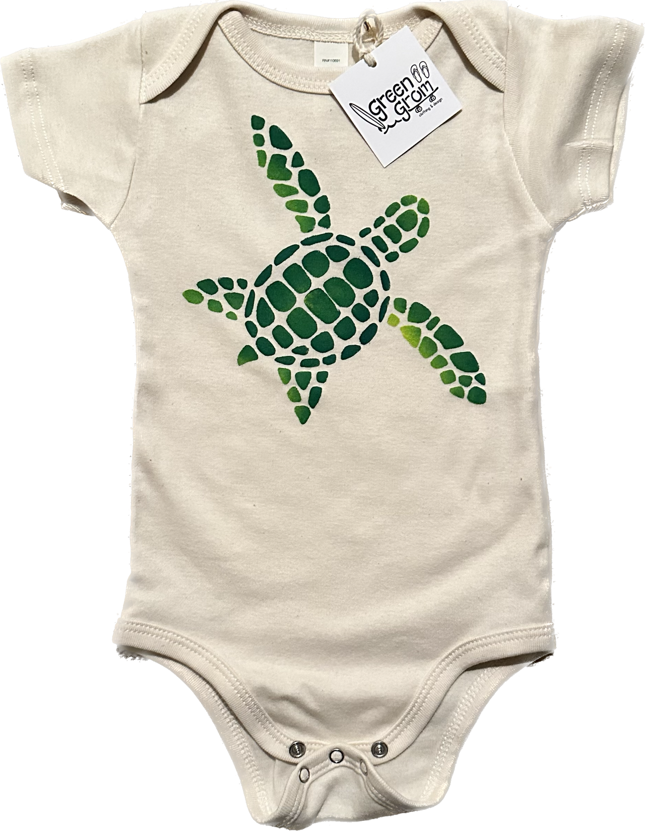 Hand-Painted Honu Organic Onesie